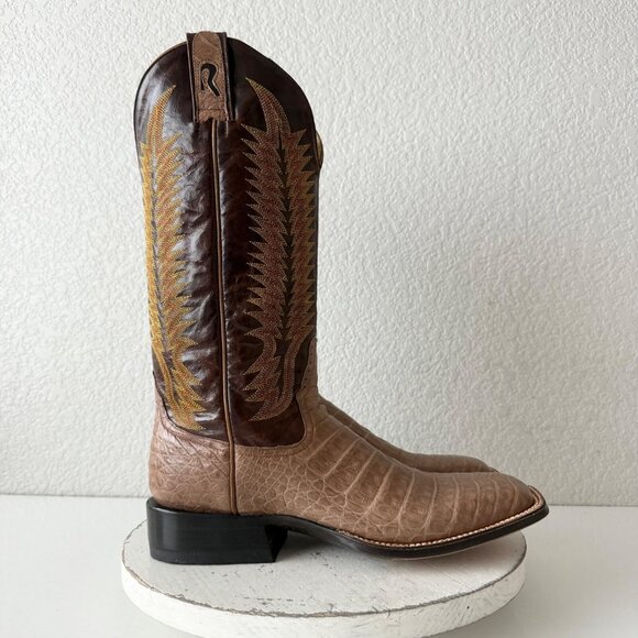 Rod Patrick Mens Cowboy Boots Size 11AAAA Brown Caiman Belly Western Square Toe - Picture 3 of 16
